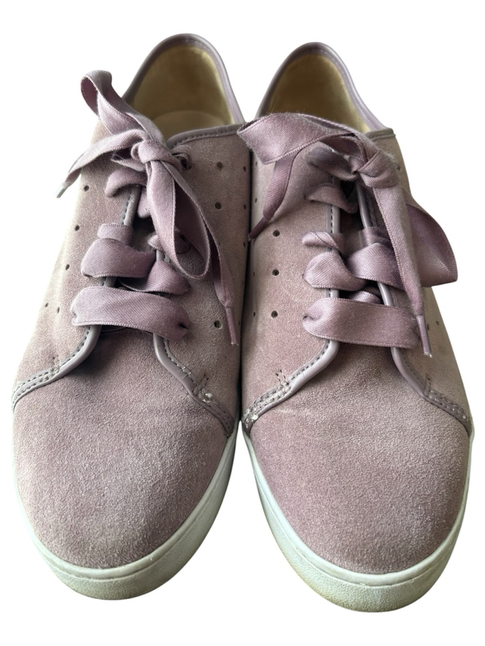 Vionic Lilac Suede Ribbon Lace Sneakers